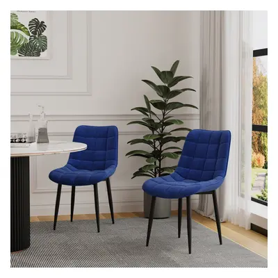 (2pcs, Blue) Nova Modern Velvet Dining Chair Padded Seat Metal Legs