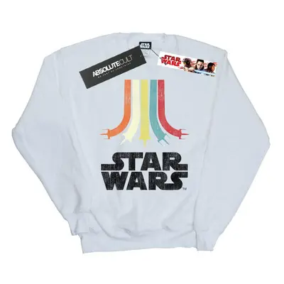 (L, White) Star Wars Womens/Ladies Retro Rainbow Sweatshirt