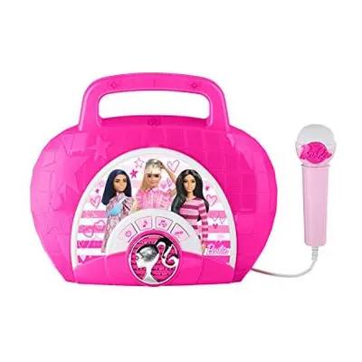 Barbie Sing Along Boombox with Microphone, Built in Music, Flashing Lights, Real Working Mic for