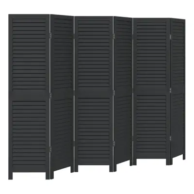 vidaXL Room DividerÃÂ Panels Room Privacy Screen Black Solid Wood Paulownia