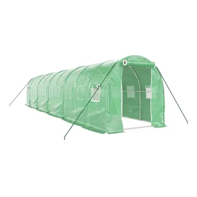 (green, x x m) vidaXL Greenhouse Walk in Greenhouse with Steel Frame Patio Outdoor Grow House