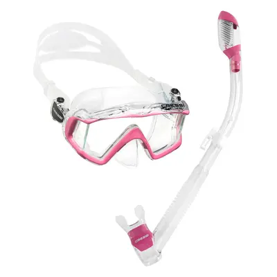 cressi Panoramic Wide View Mask with Dry Snorkel Set clear Pink