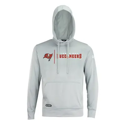 New Era NFL Men's Cool Grey Gametime Pullover Performance Hoodie, Pro Football Sweatshirt, Tampa