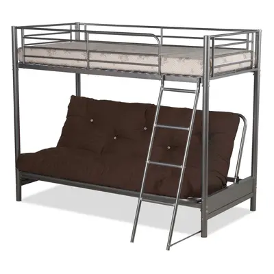 (Black) Humza Amani Filton Futon Bunk Bed & Futon Mattress