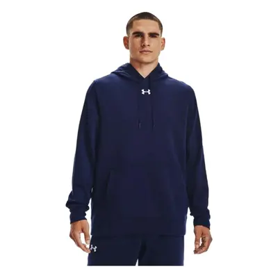 Under Armour Hustle Fleece Mens Hoodie Midnight Navy-white