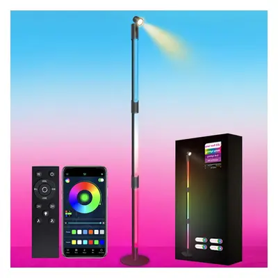 Rotating Floor Lamp, 135cm Smart RGB LED Floor Lamp with Remote Control, Music Sync, DIY Mode, C