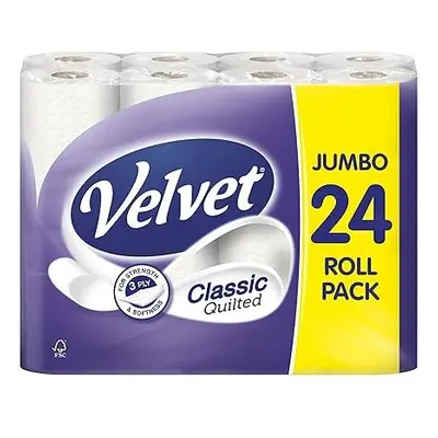 Velvet Classic Quilted Toilet Paper Bulk Buy Tissue Rolls, Count