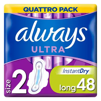 Always Ultra Instant Dry Pads, Long, Size 2