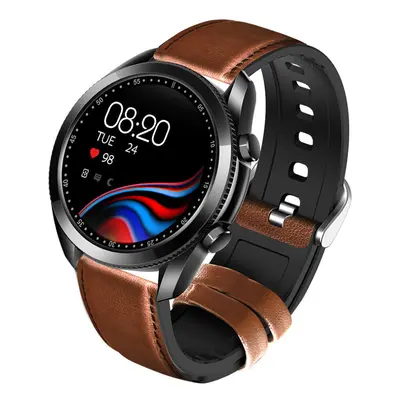 (Brown) 1.28 inch Full Touch Screen BT Call Heart Rate Blood Pressure Oxygen Monitor Sports Mode