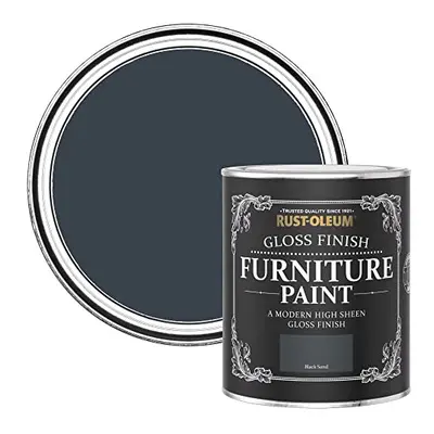 Black Furniture Paint in Gloss Finish - Black Sand 750ml