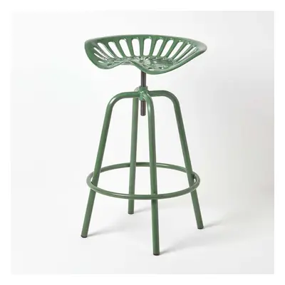 (Green) Vintage Style Metal Adjustable Tractor Seat Bar Stool