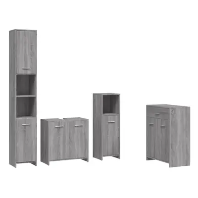 (grey sonoma) vidaXL Bathroom Furniture Set Piece Storage Cabinet Cupboard Multi Colours