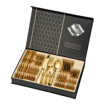 (Respecting Golden pieces of gift boxes) Stainless Steel Tableware -Piece Set Of Classic Tablewa