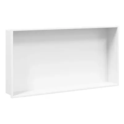 (white) vidaXL Shower Niche Wall Recessed Shower Shelf Brushed Silver Stainless Steel