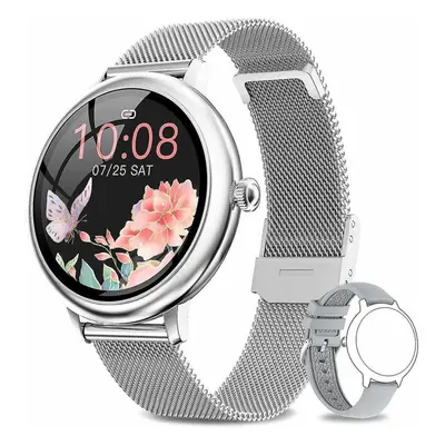 Ladies Smartwatch With Ladies Function, Waterproof Sports Smartwatch Silver, Blood Oxygen And He