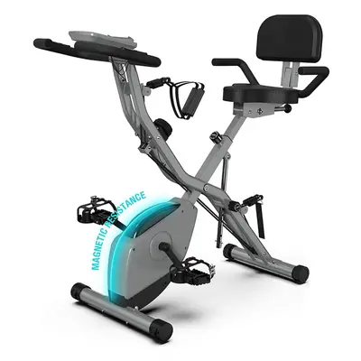 AceFuture 4-IN-1 Exercise Bikes for Home Use, Folding Indoor Stationary Cycling Bike with Arm/Le