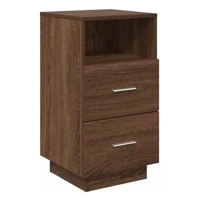 (Brown oak, pcs) vidaXL Bedside Cabinets pcs with Drawers White 36x36x68 cm bedside table