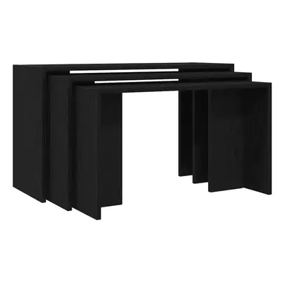 (black) vidaXL Nesting Tables Hallway End Table Coffee Table pcs Engineered Wood