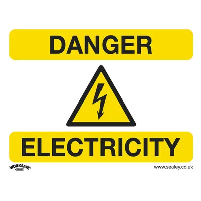 10x DANGER ELECTRICITY Health & Safety Sign Rigid Plastic x 75mm Warning