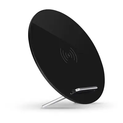 (Black) Qi Standard Wireless Charger Fast Wireless Charging Stand Holder Dual Coils