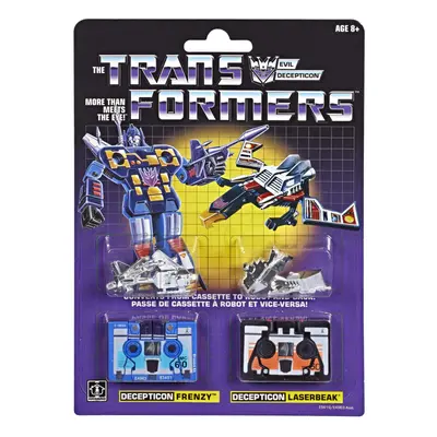 Transformers: Vintage G1 Cassette 2-Pack Decepticons Frenzy and Laserbeak Collectible Figures