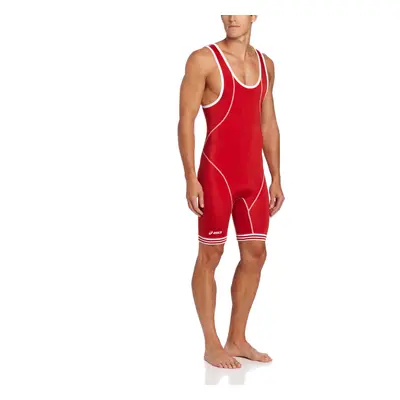 ASICS Men's Snap Down Wrestling Singlet (Red/White) XX-Large