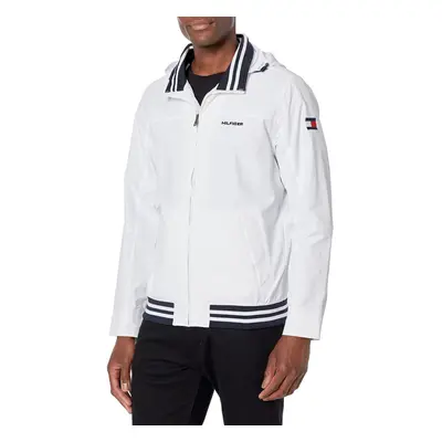 Tommy Hilfiger Men's Lightweight Waterproof Regatta Jacket Bright Whi