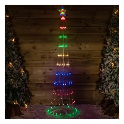 2.5m Light up Cone Tree with Multi-Coloured LEDs