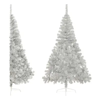 (Silver, cm) vidaXL Artificial Half Christmas Tree with Stand Decoration Artificial Tree