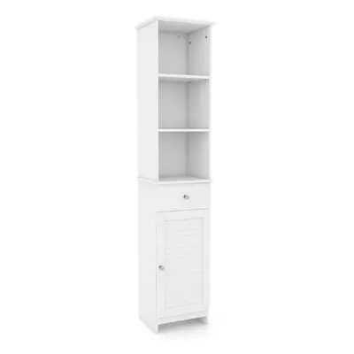 Freestanding Bathroom Storage Cabinet with Open Shelves-White