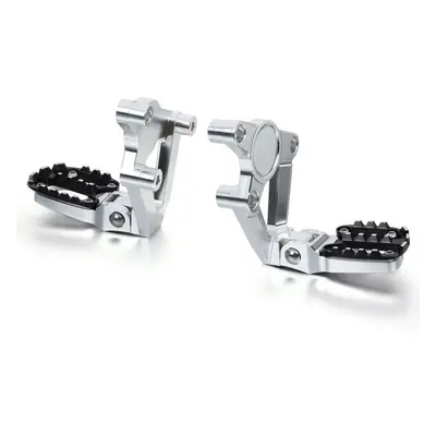 (Silver+Black) Motorcycle Accessories Folding Rear Foot Pegs Footrest Passenger