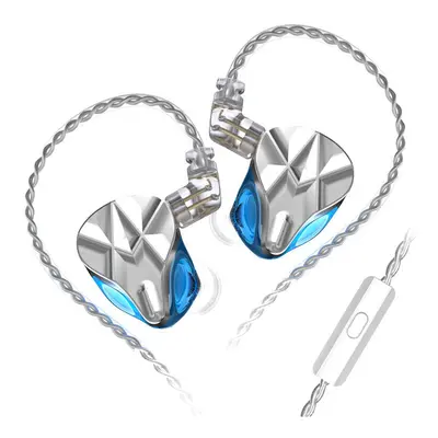 (Blue, With Mic) Earphone 10BA Balanced Armature Hi-Fi Sound Noise Cancelling Sport Monitors Hea