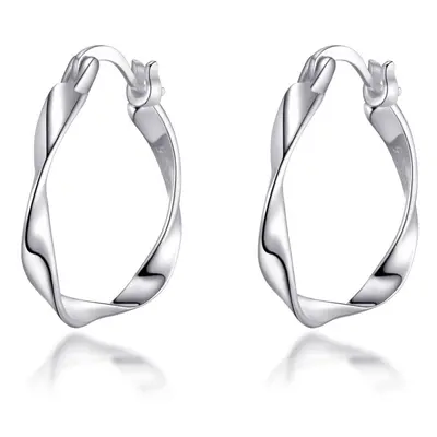 Sterling Silver Twist Hoop Earrings