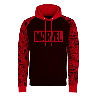 (S, Black/Red) Marvel Comics Unisex Adult Logo Hoodie