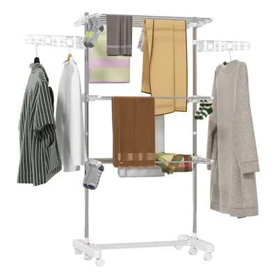 HOMCOM Layer Folding Cloth Hanger Stand Towel Hanging Dryer Rack Holding Airer