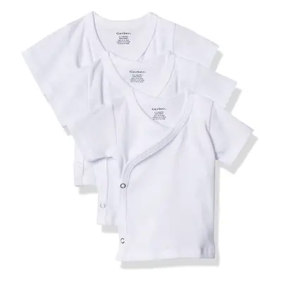 Gerber Unisex-Baby Newborn Pack Short Sleeve Side Snap Shirt, White, Months