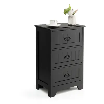 3-Drawer Bedside Table Vintage Nightstand Accent Table Sofa Side Table