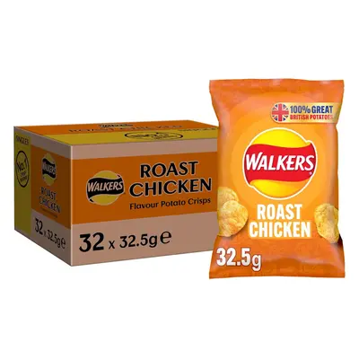 Walkers Roast Chicken Crisps Box, 32.5 G (Case Of 32)