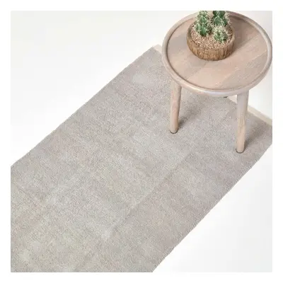 (66 x cm, Light Grey) Chenille Plain Cotton Rug