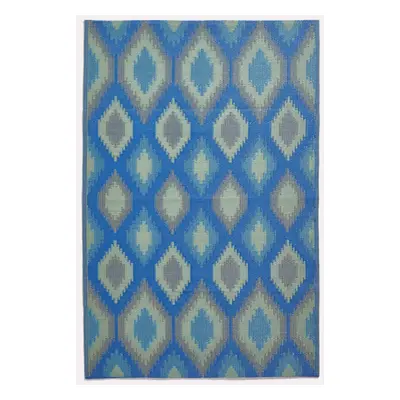 (180 x cm) Amber Ikat Green & Blue Outdoor Rug