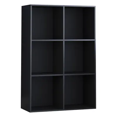 (Black) Durham Cube Bookcase 2x3 Shelf Rack Storage Unit