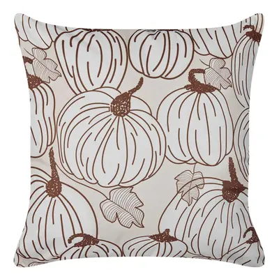 Velvet Cushion Pumpkin Pattern x cm Beige GOURD