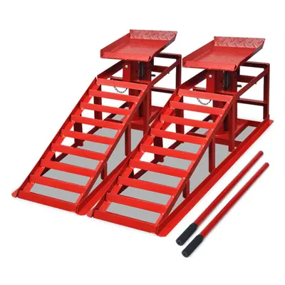 vidaXL Car Repair Ramps Car Ramp Cargo Vehicle Loading Ramp pcs Red Steel