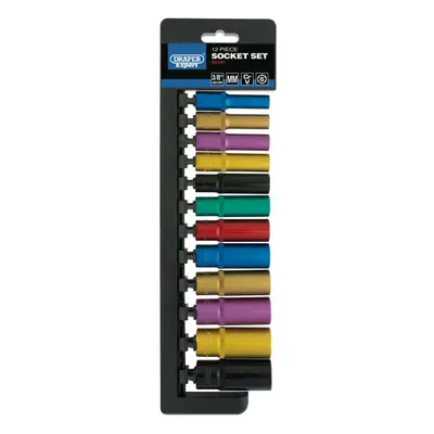 Metric Coloured Deep Socket Set, 3/8"" Sq. Dr. (12 Piece)