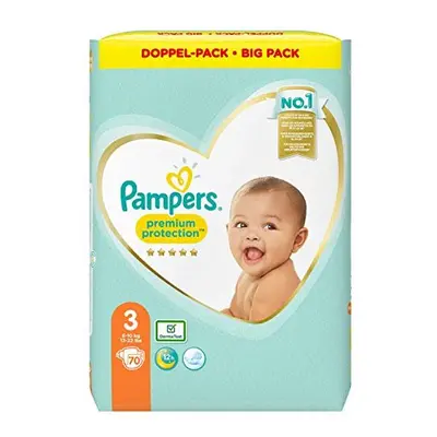 Pampers Baby Nappies Size 3, Premium Protection, Pack of Pampers, Softest Comfort and Protection