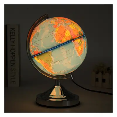 Electronic Blue Illuminated Ocean World Earth Globe Rotating Night Light Desktop Decorations