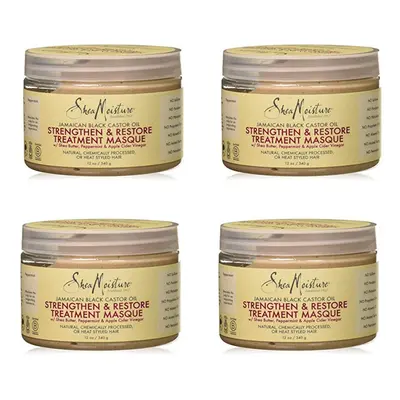 Shea Moisture Jamaican Black Castor Oil Strengthen & Restore Treatment Masque 340g x4