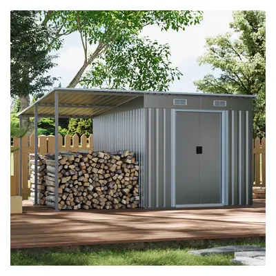 6X9FT Metal Garden Storage Shed with Sliding Door