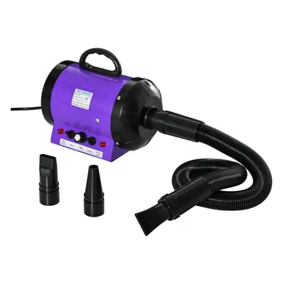 PawHut 2800W Dog Hair Dryer Pet Grooming Blaster Blower Dryer Nozzles, Purple