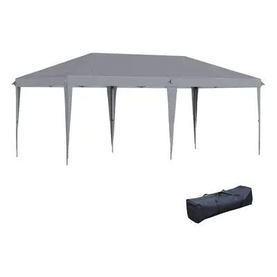 Outsunny x m Pop Up Gazebo Patio Party Event Heavy Duty Canopy Grey